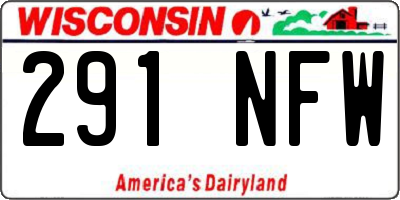 WI license plate 291NFW