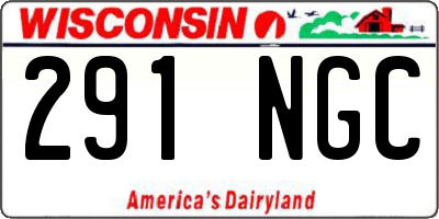 WI license plate 291NGC