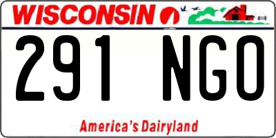 WI license plate 291NGO