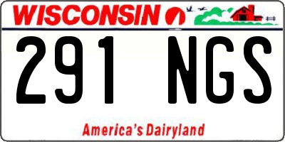 WI license plate 291NGS