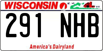 WI license plate 291NHB