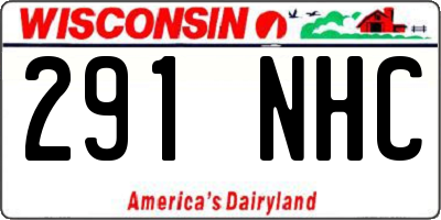 WI license plate 291NHC