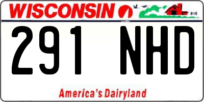 WI license plate 291NHD