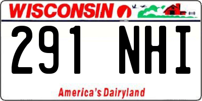 WI license plate 291NHI