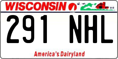 WI license plate 291NHL