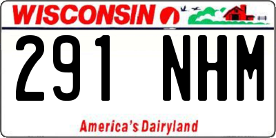 WI license plate 291NHM