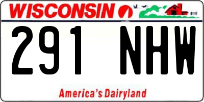 WI license plate 291NHW