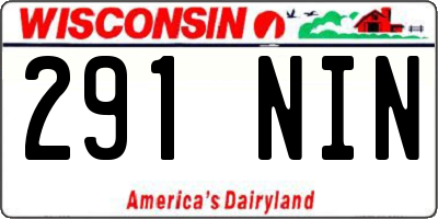 WI license plate 291NIN