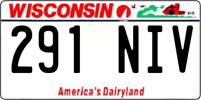 WI license plate 291NIV