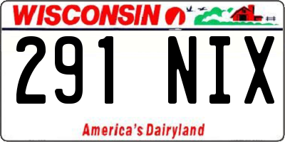 WI license plate 291NIX