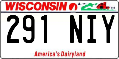 WI license plate 291NIY