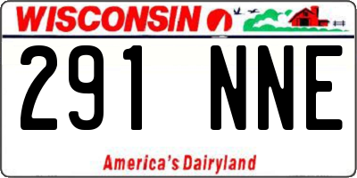 WI license plate 291NNE