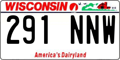 WI license plate 291NNW