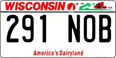 WI license plate 291NOB