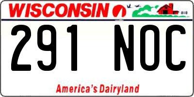 WI license plate 291NOC