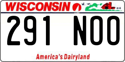 WI license plate 291NOO