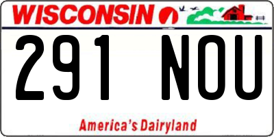 WI license plate 291NOU