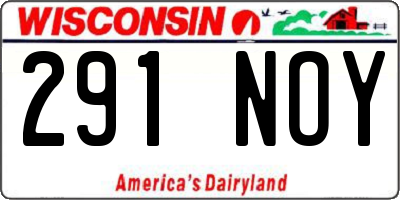 WI license plate 291NOY