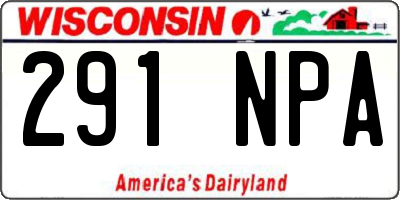 WI license plate 291NPA