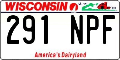 WI license plate 291NPF