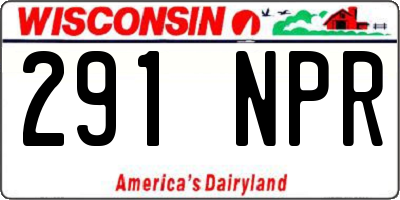 WI license plate 291NPR