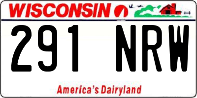 WI license plate 291NRW