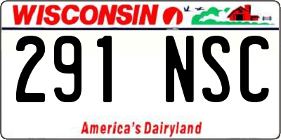 WI license plate 291NSC
