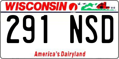 WI license plate 291NSD