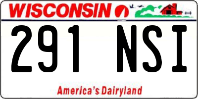 WI license plate 291NSI