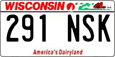 WI license plate 291NSK