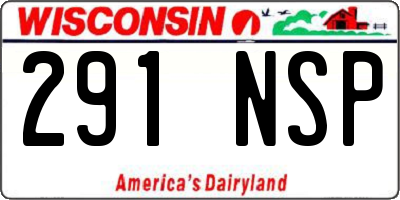 WI license plate 291NSP