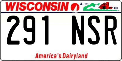 WI license plate 291NSR