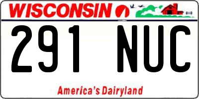 WI license plate 291NUC