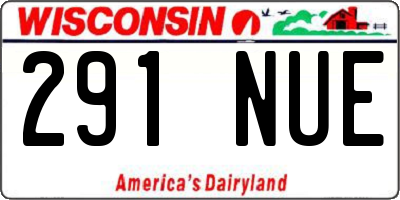 WI license plate 291NUE