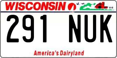 WI license plate 291NUK