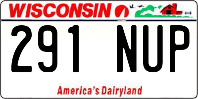 WI license plate 291NUP