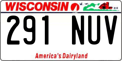 WI license plate 291NUV