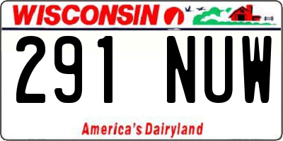 WI license plate 291NUW