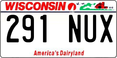 WI license plate 291NUX