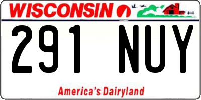 WI license plate 291NUY