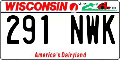 WI license plate 291NWK