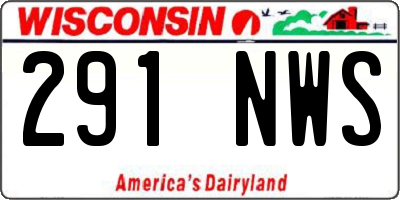 WI license plate 291NWS