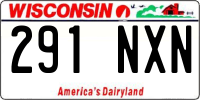 WI license plate 291NXN