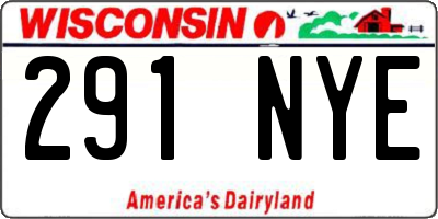 WI license plate 291NYE