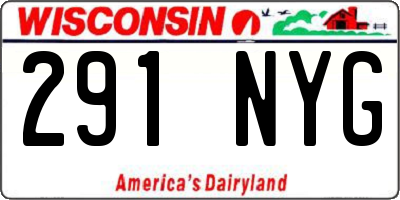 WI license plate 291NYG