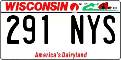 WI license plate 291NYS