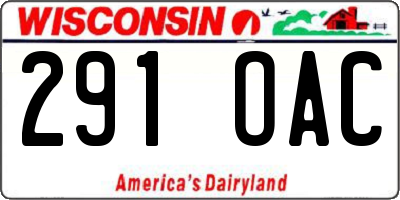 WI license plate 291OAC