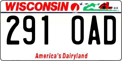 WI license plate 291OAD
