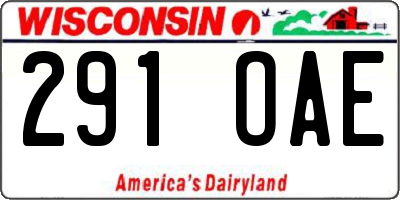 WI license plate 291OAE