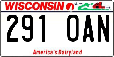 WI license plate 291OAN